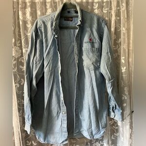 Vintage apple education Light Blue Shirt Jacket size medium butterfield stage